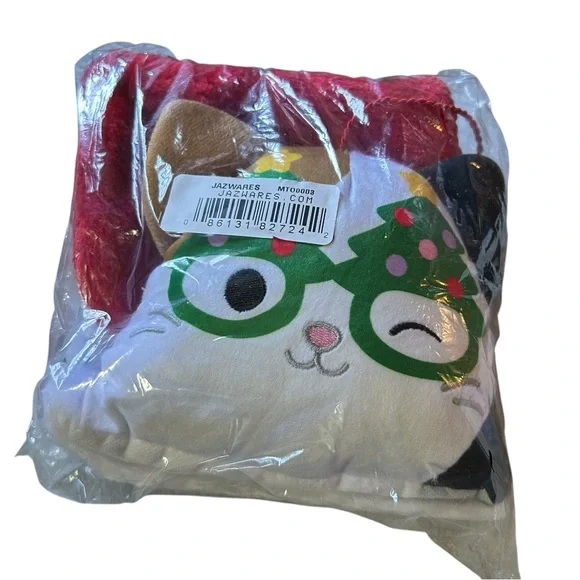 NWT Squishmallows Holiday Stocking – Calico Cat w/ Christmas Tree Glasses - Picture 4 of 5